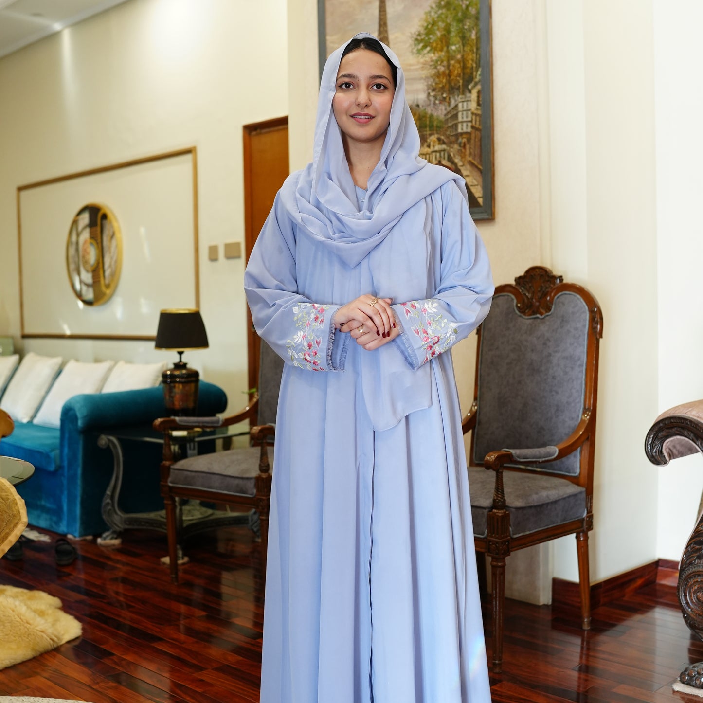 Mina blue abaya