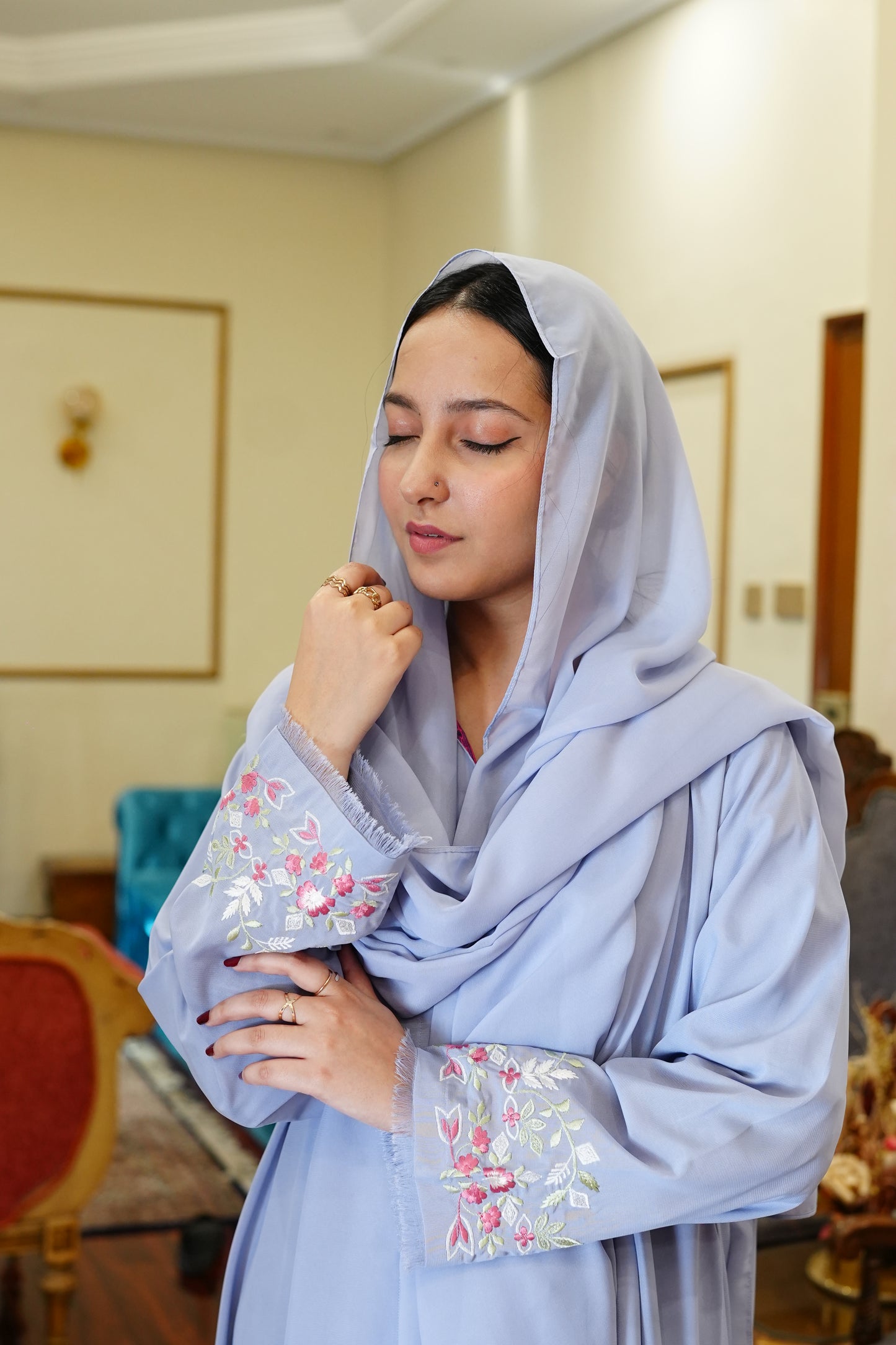 Mina blue abaya