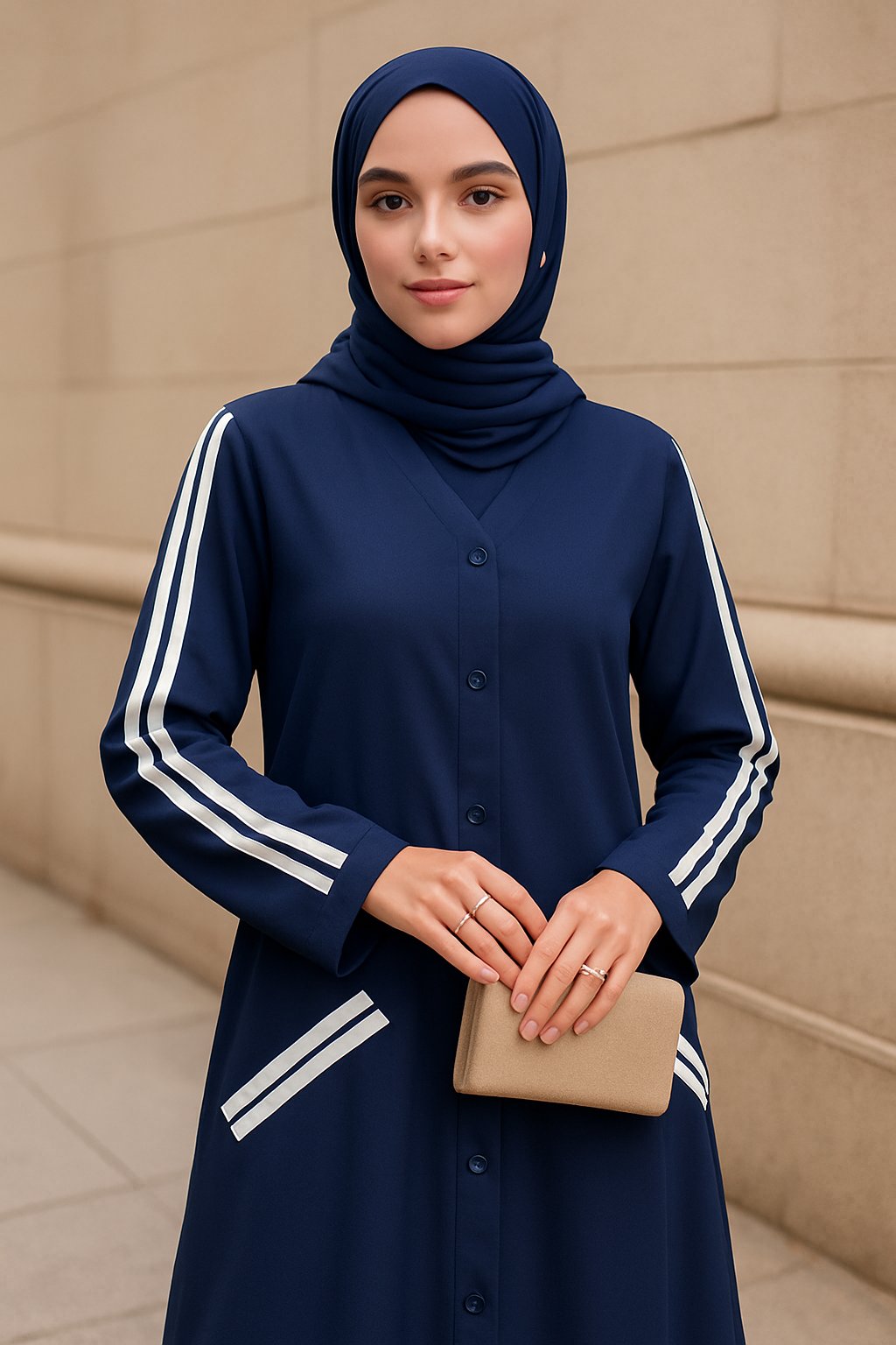 Sports blue abaya