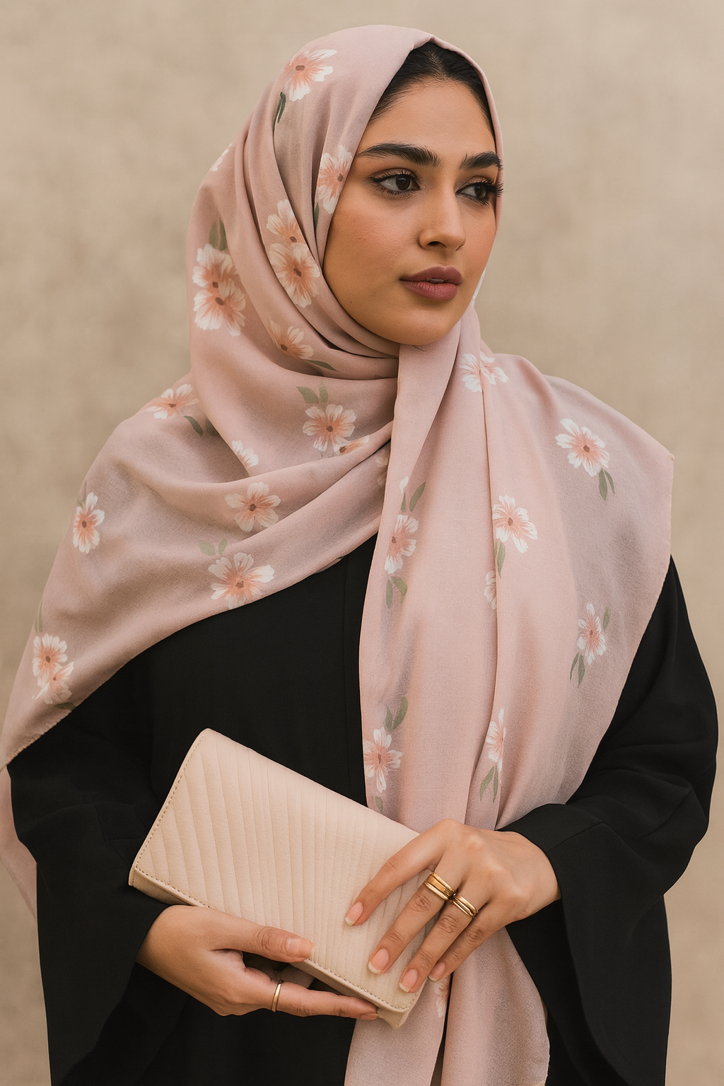 Pink hand painted stole