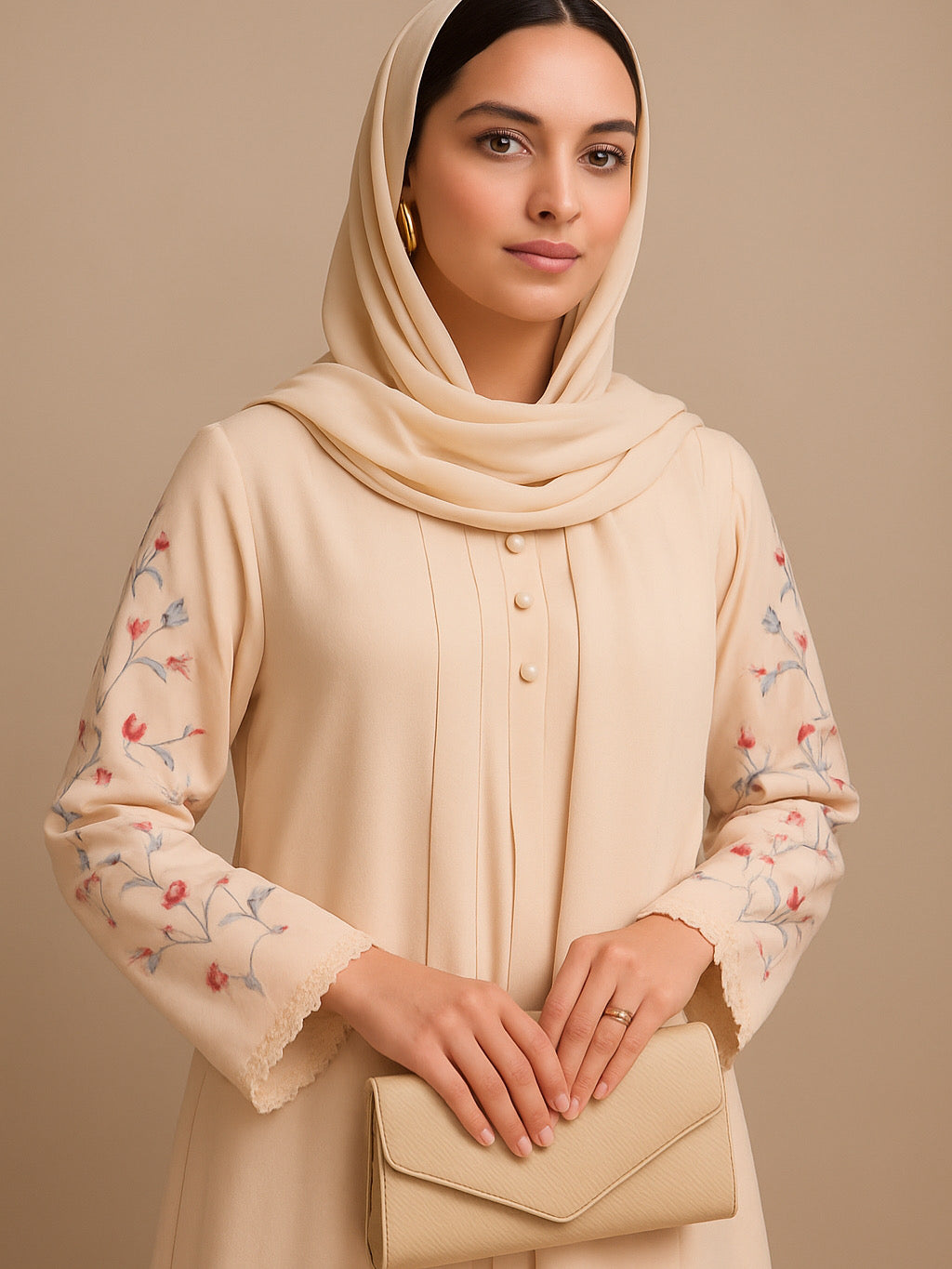 Off white noor abaya