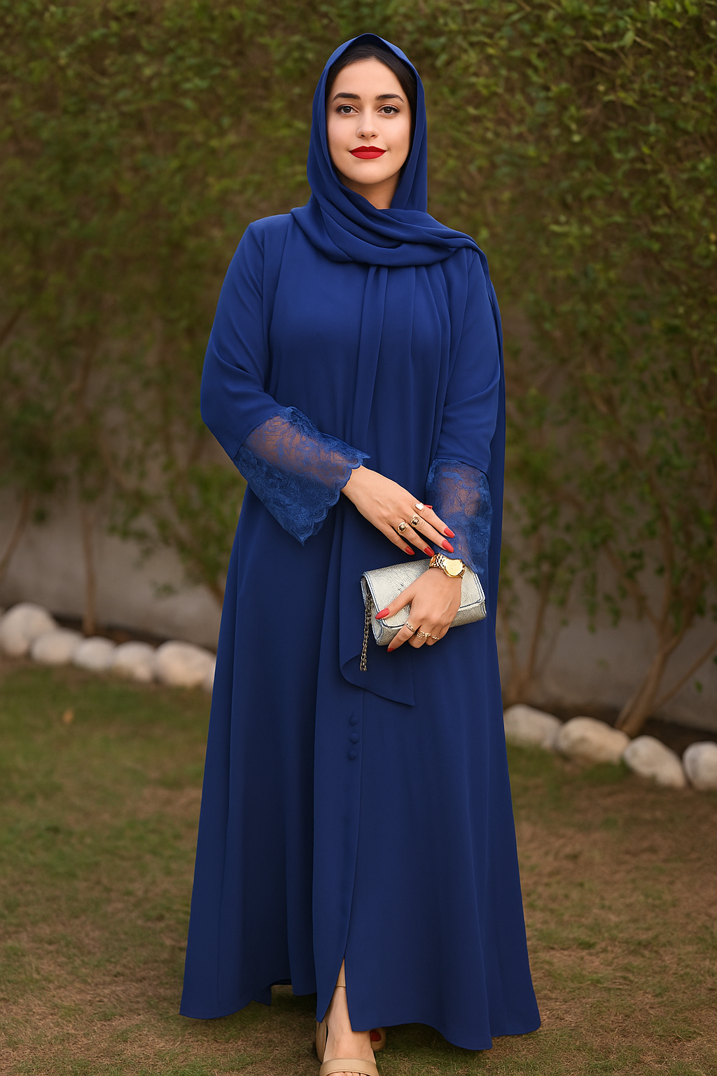 Modest Basic Blue Abaya