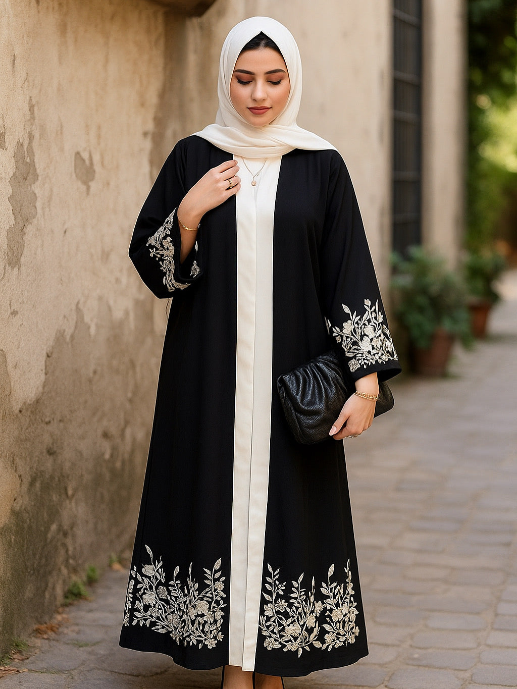 Black Embroidered Abaya