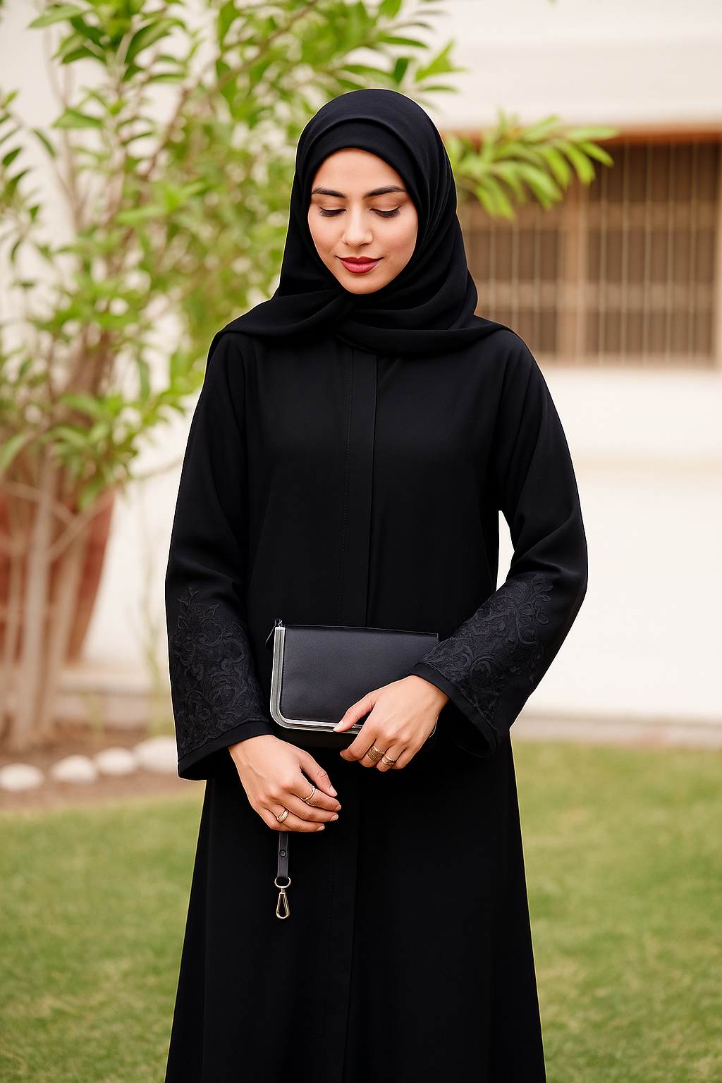 Black Coco Cutwork Abaya