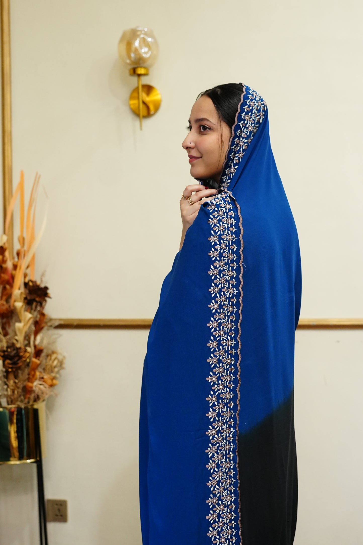 Teal n black chaddar