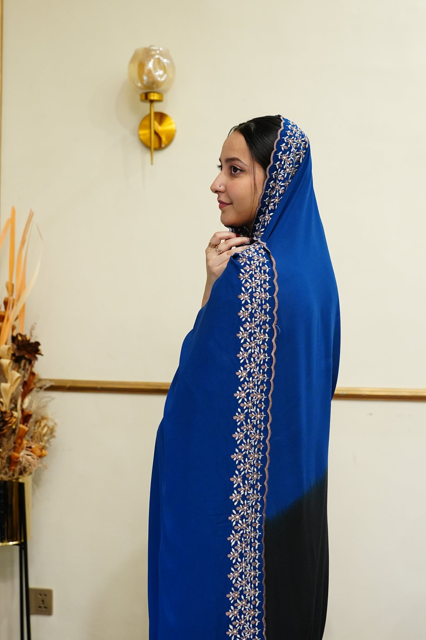 Teal n black chaddar