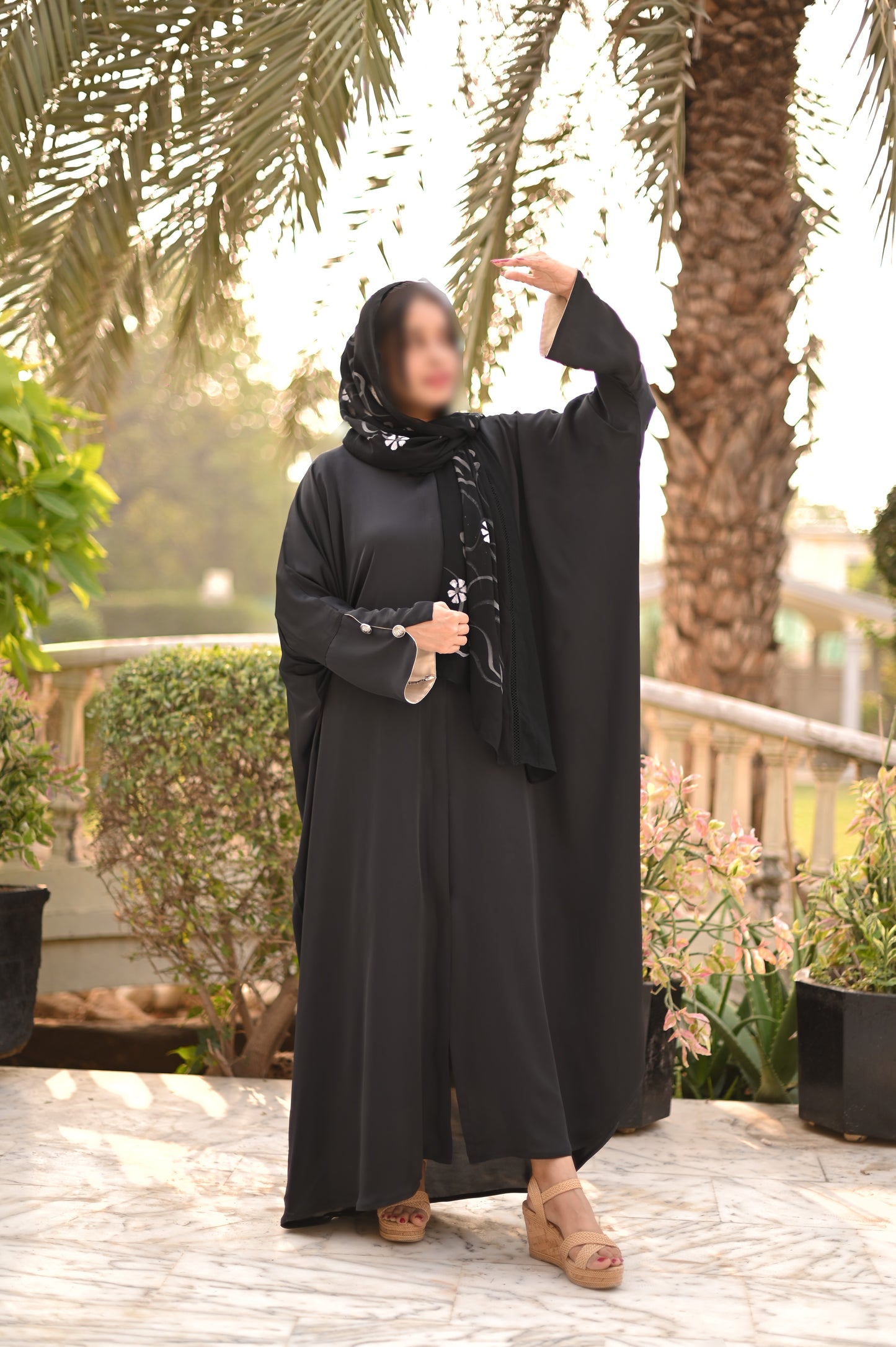 Simple Black Butterfly Poncho