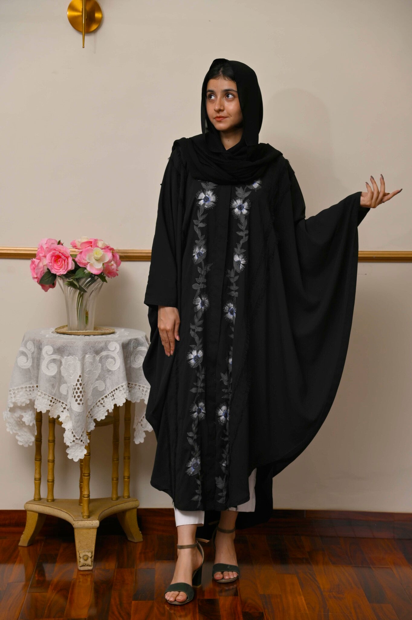 Black Hand Paint Poncho