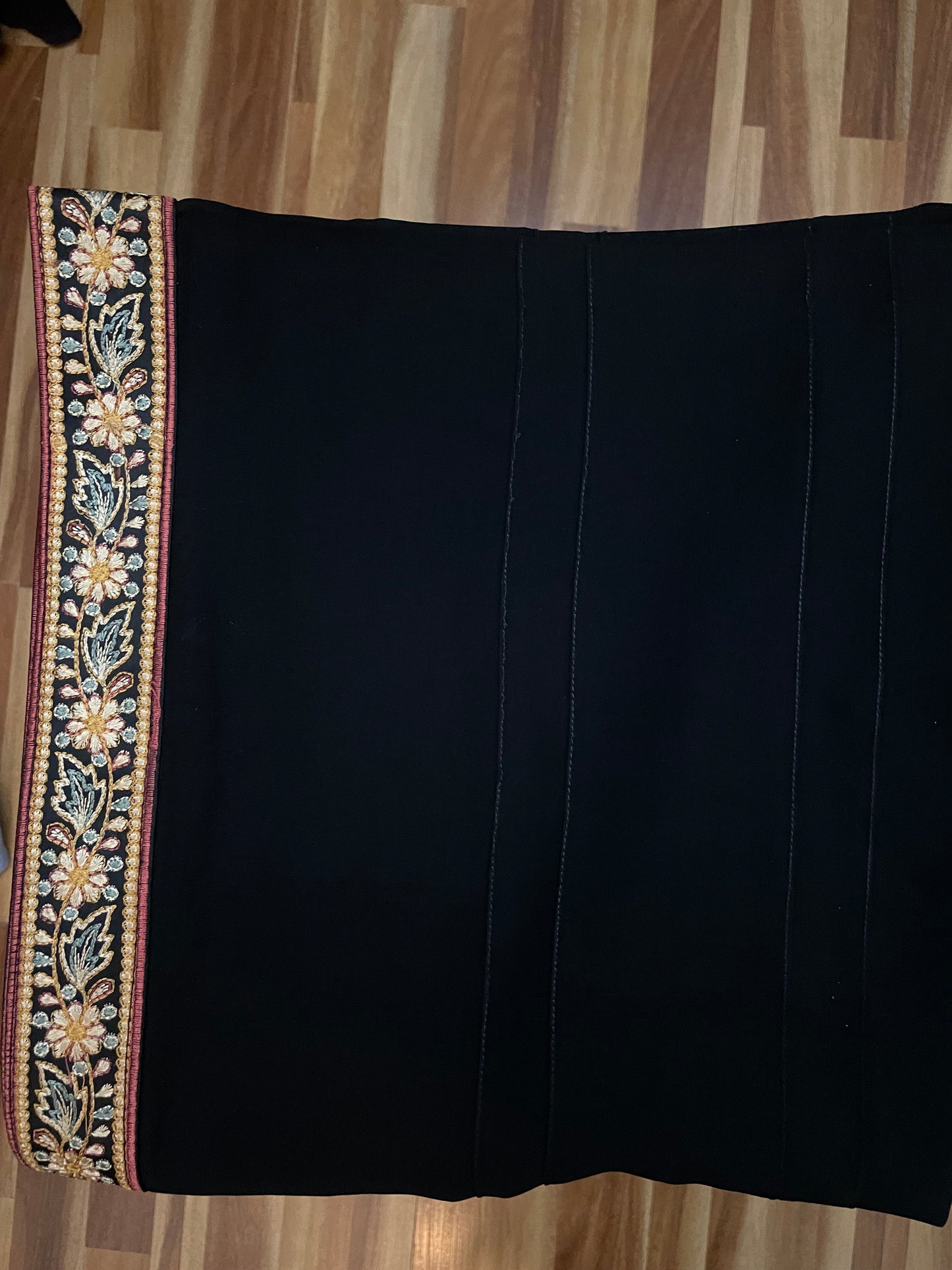 Black Embroidered Chaddar