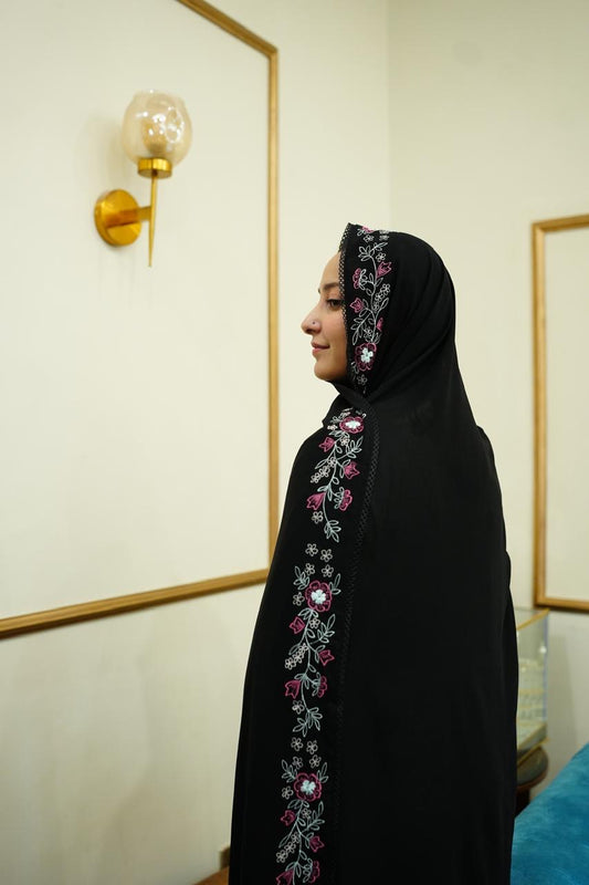 Black embroidered chaddar
