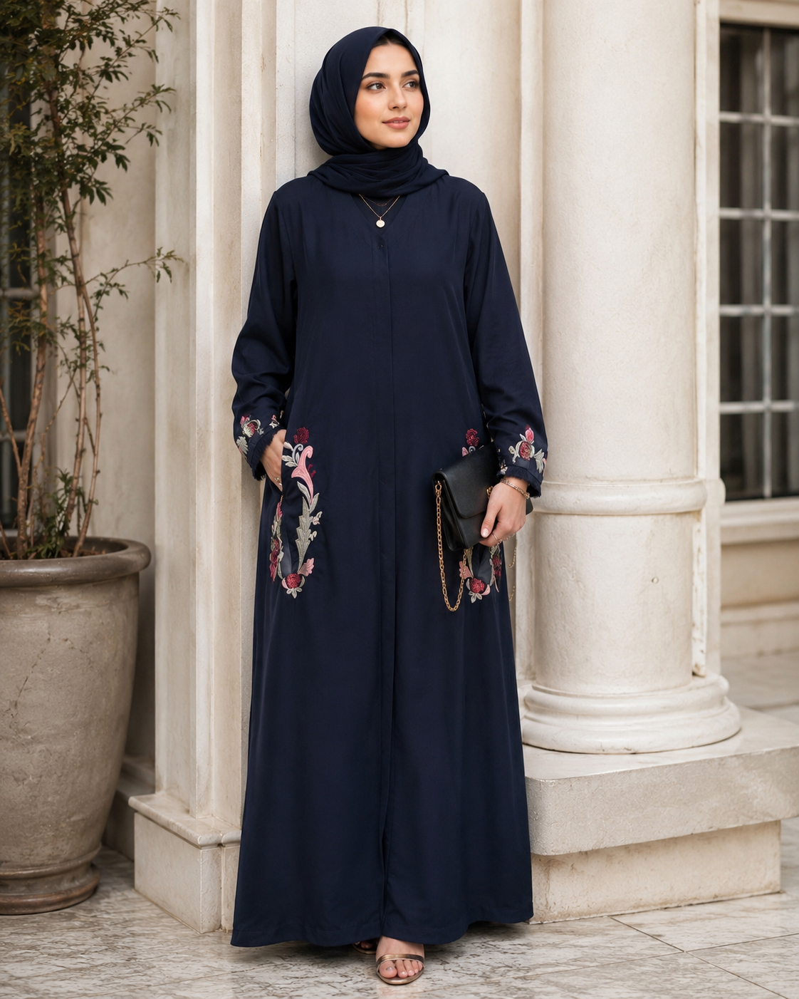 Two pockets abaya