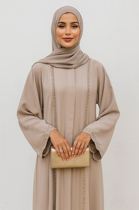 Grey appliqué abaya