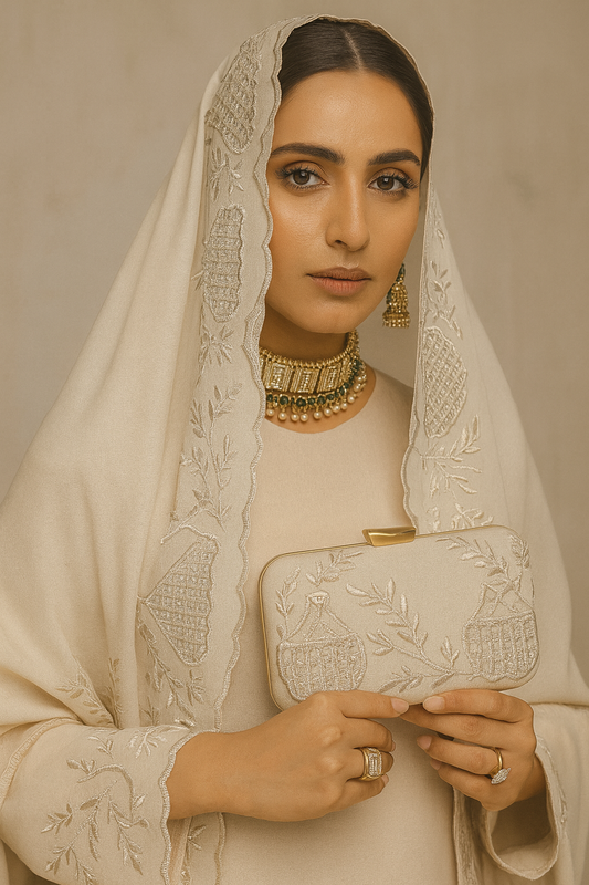 Beige Cutwork chaddar