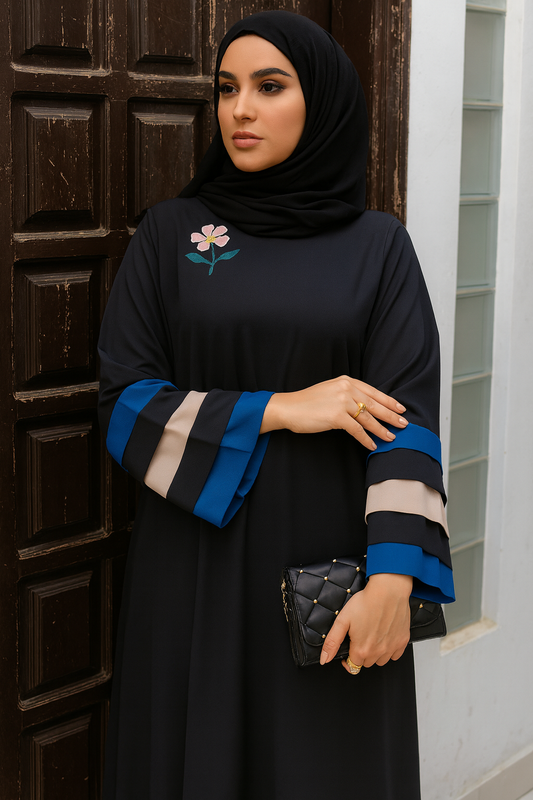 Black Pleated Abaya