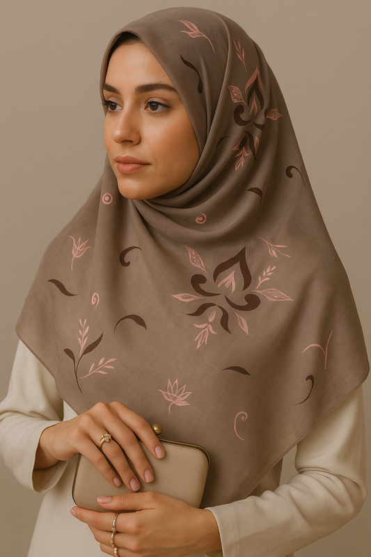 Coffee hand painted stole