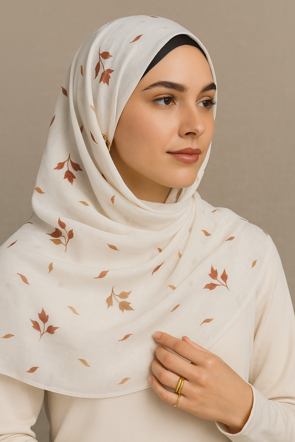 White hand painted stole