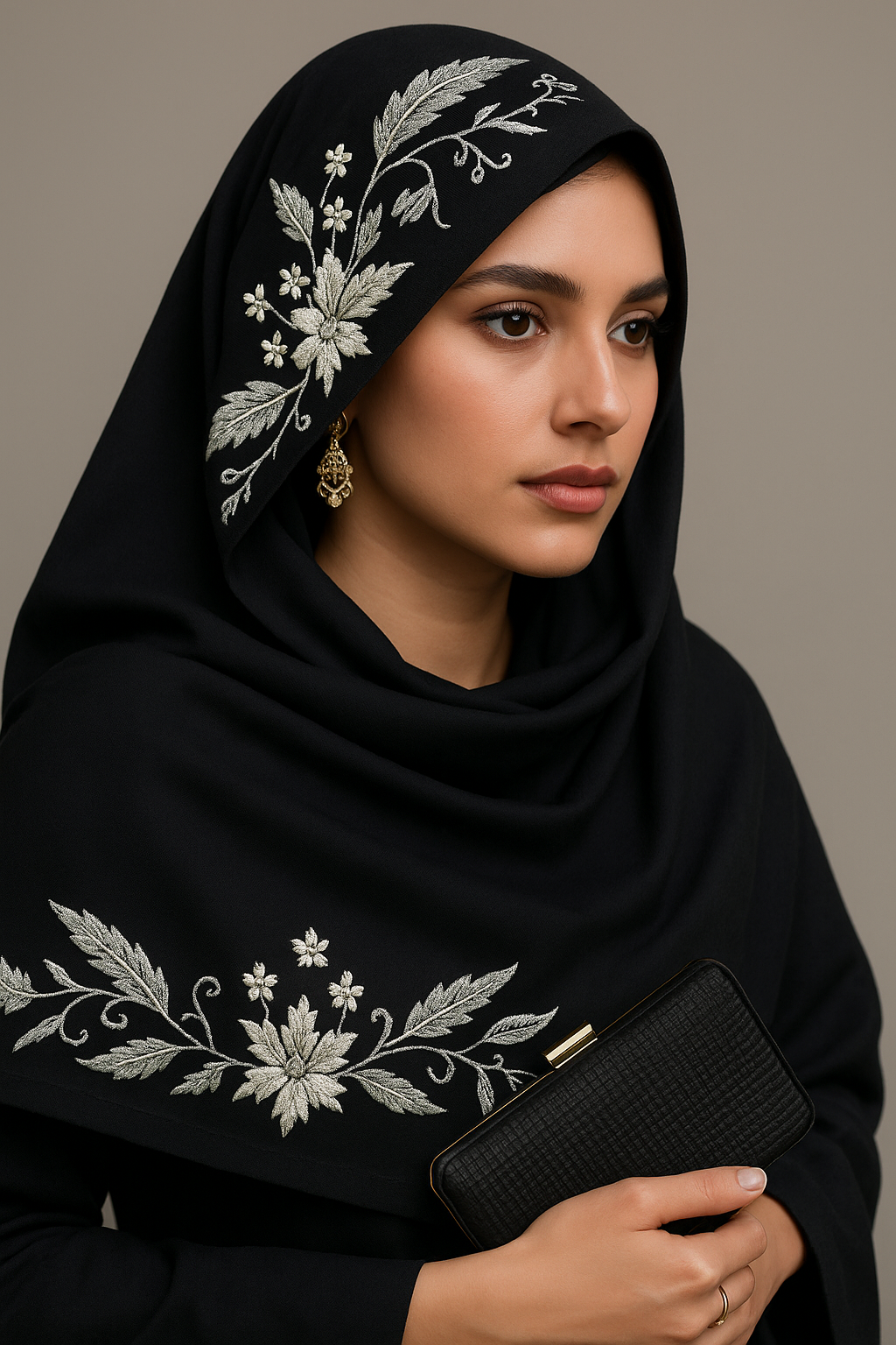 Black embroidered chaddar