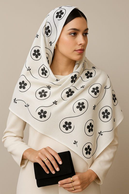 White hand painted stole
