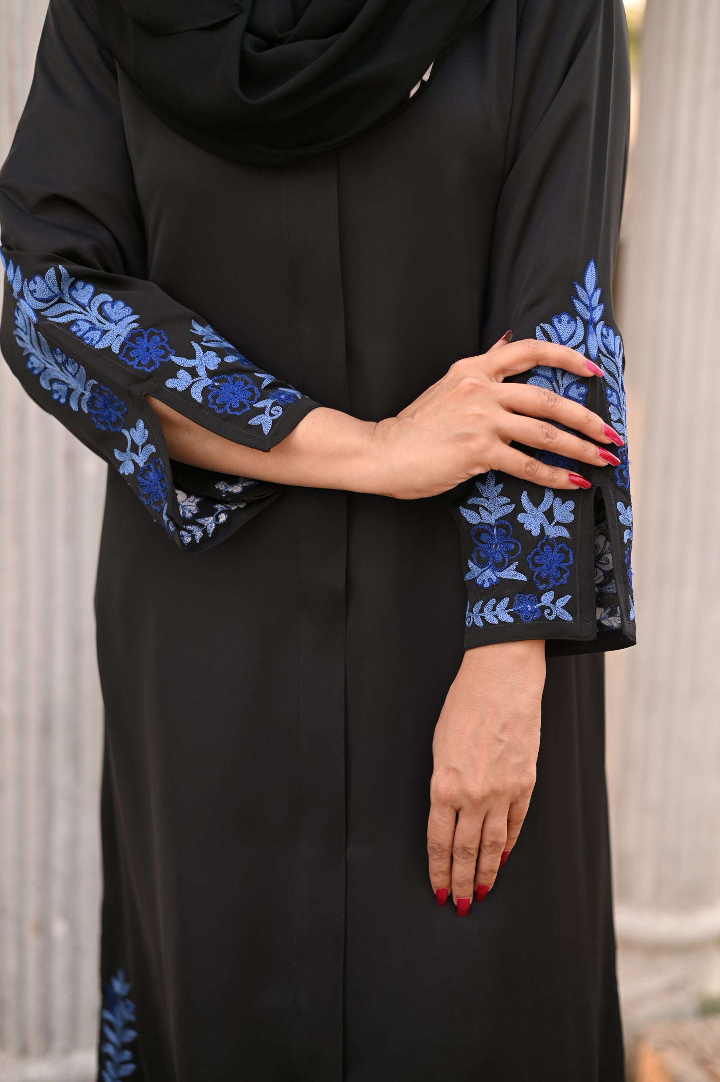 Black Sapphire Embroidered Abaya