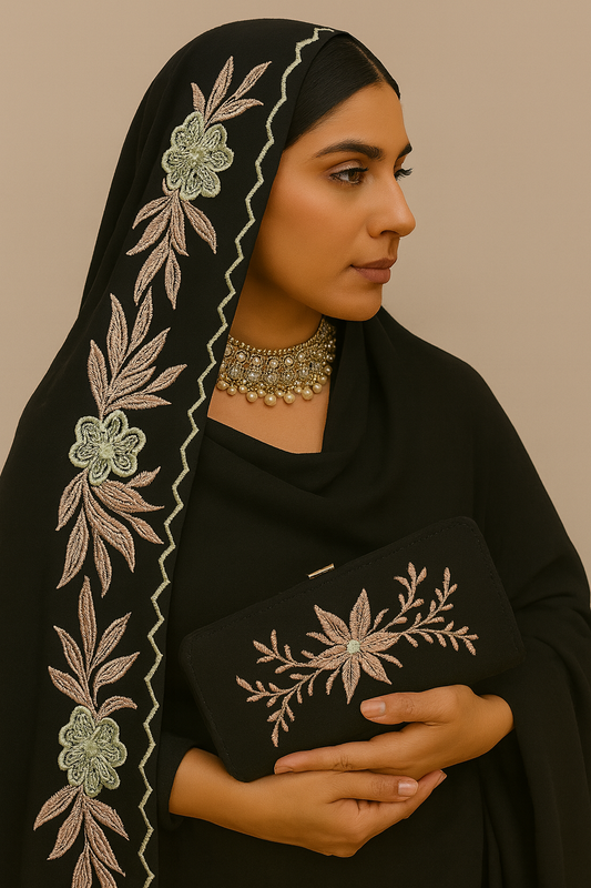 Black embroidered chaddar