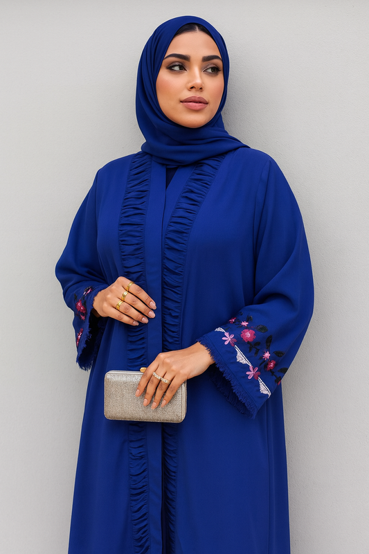 Blue Embroidered