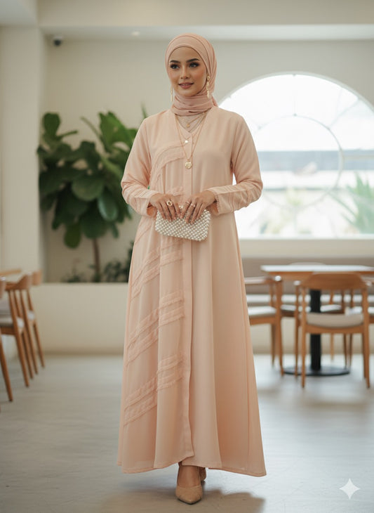 Peach abaya