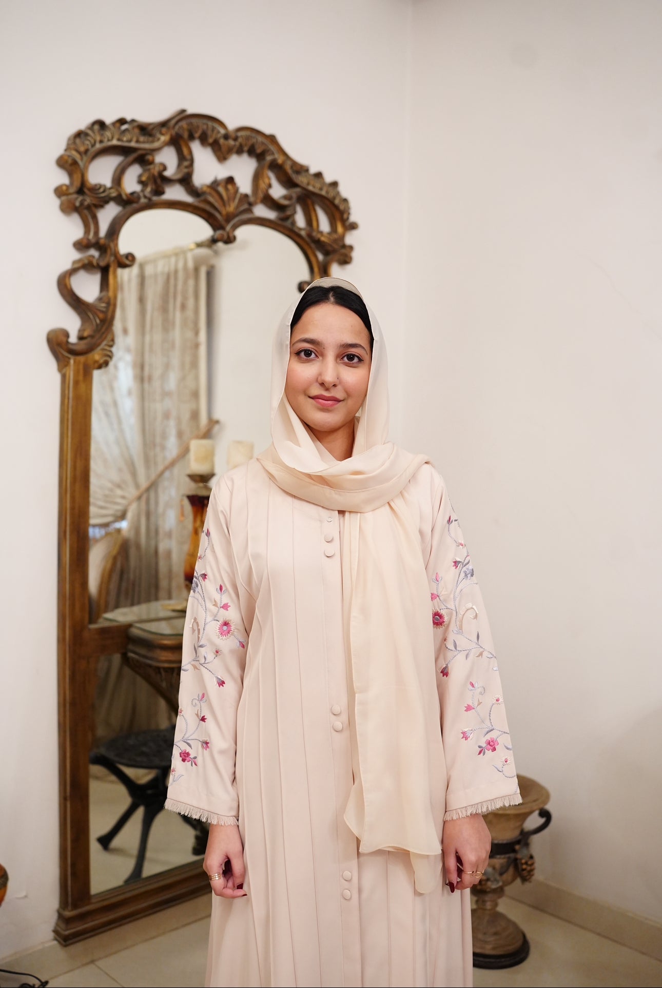 Off white noor abaya