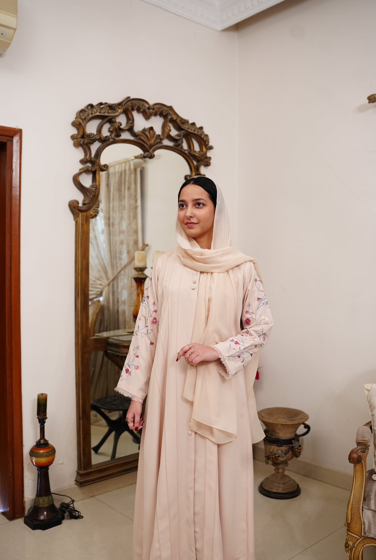 Off white noor abaya