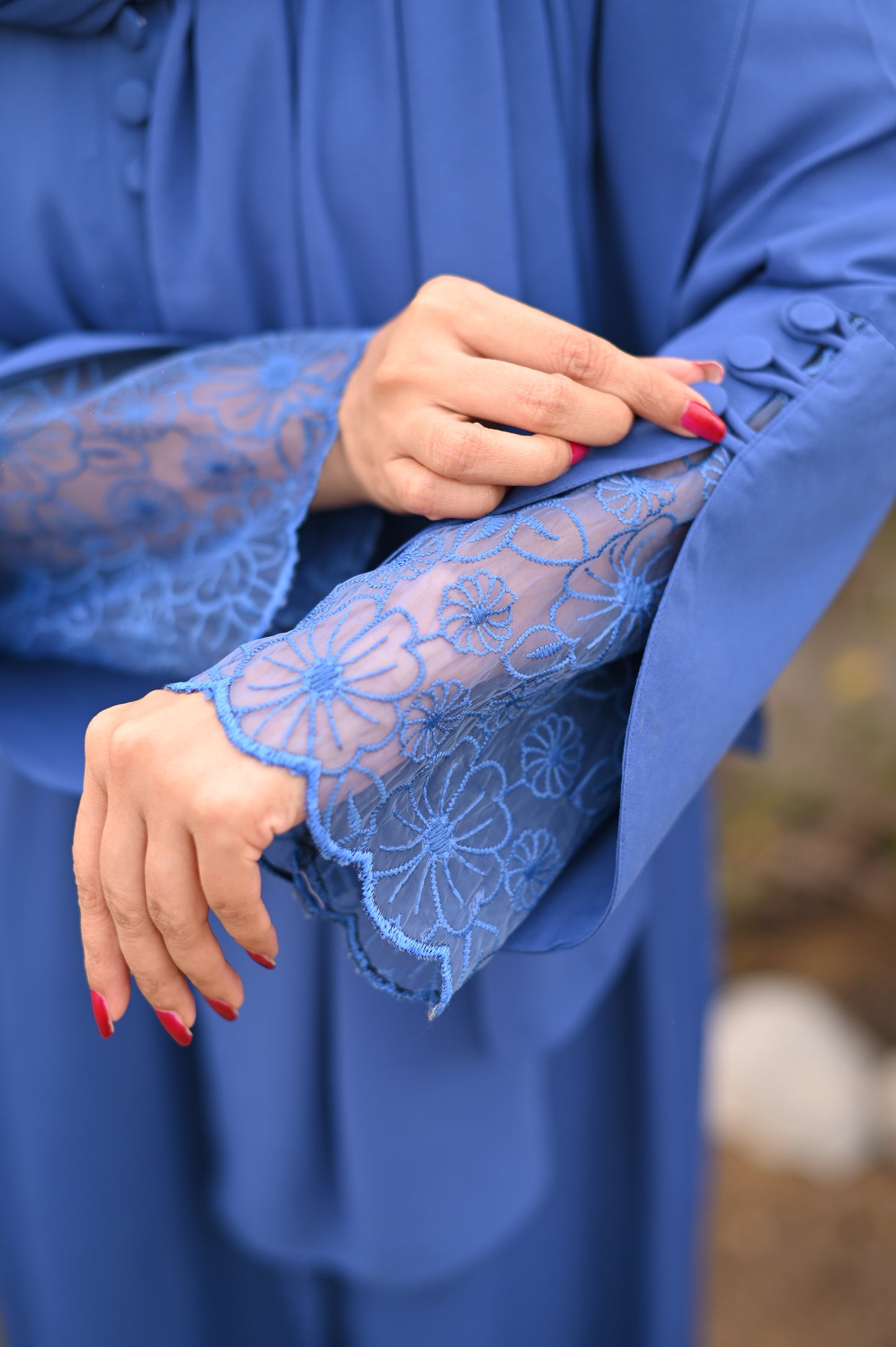 Modest basic blue abaya