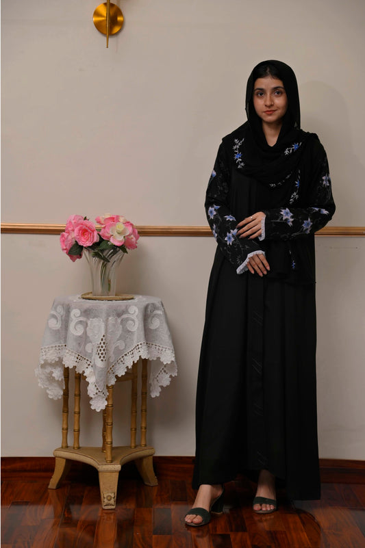 Black hand painted abaya