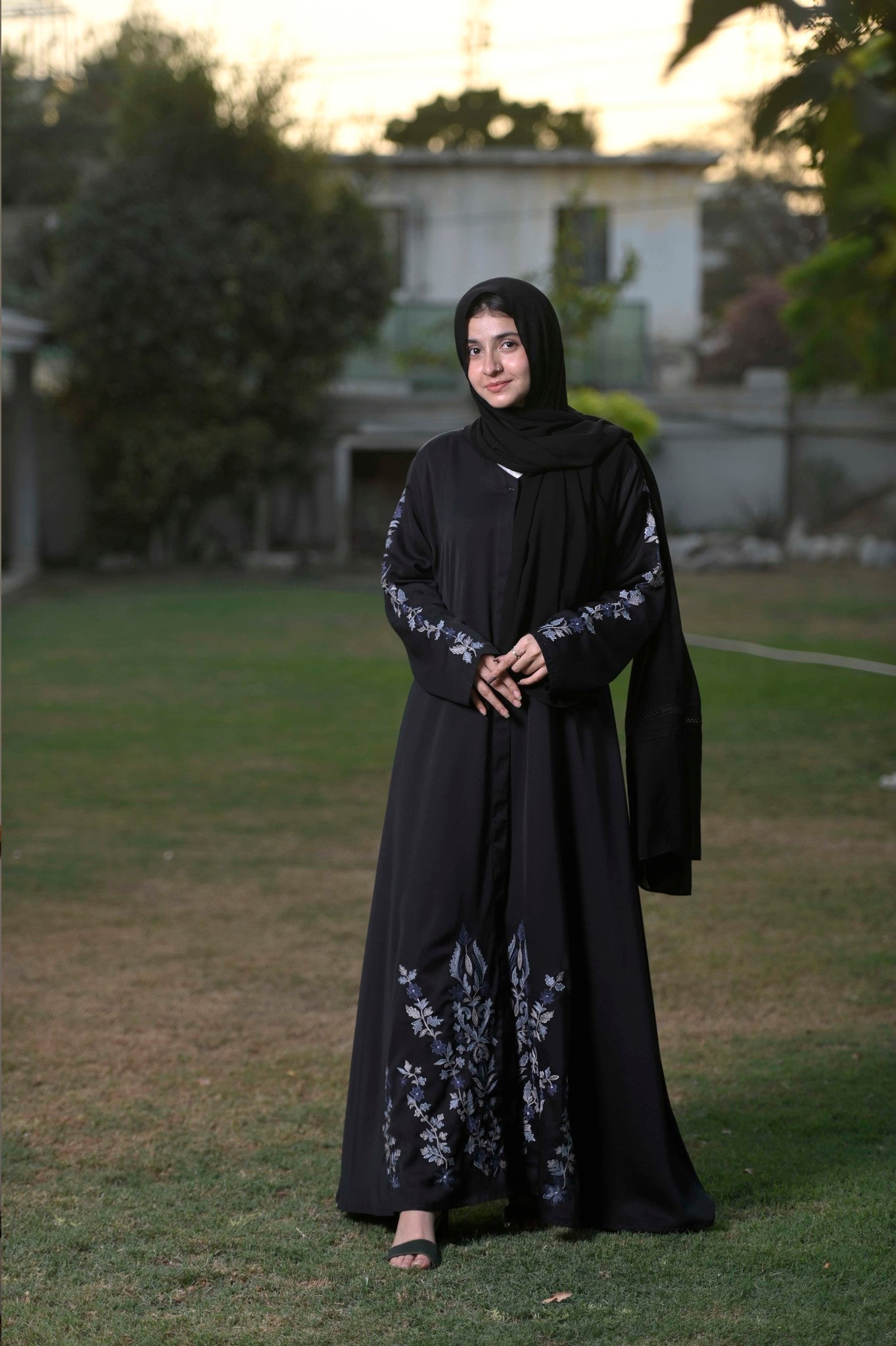 Black Embroidered Abaya