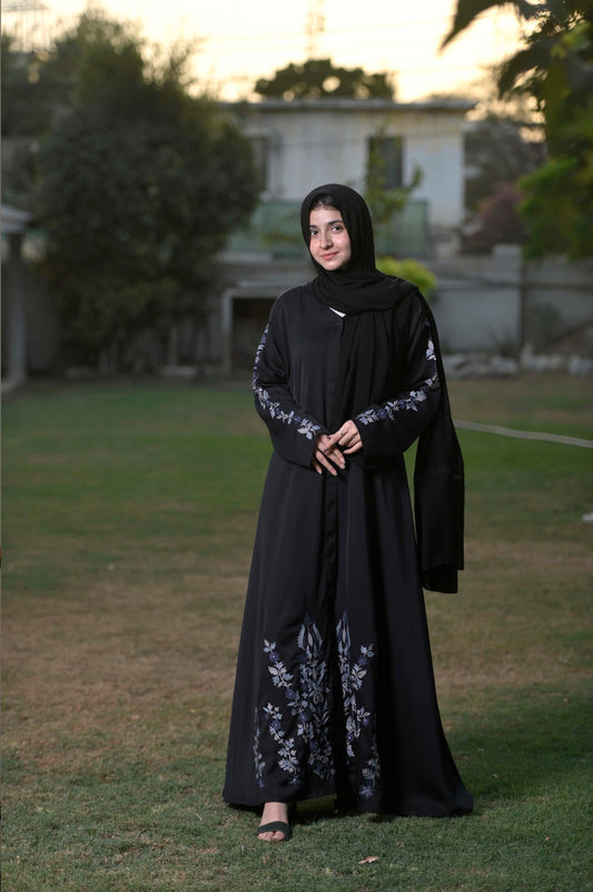 Black Emb abaya