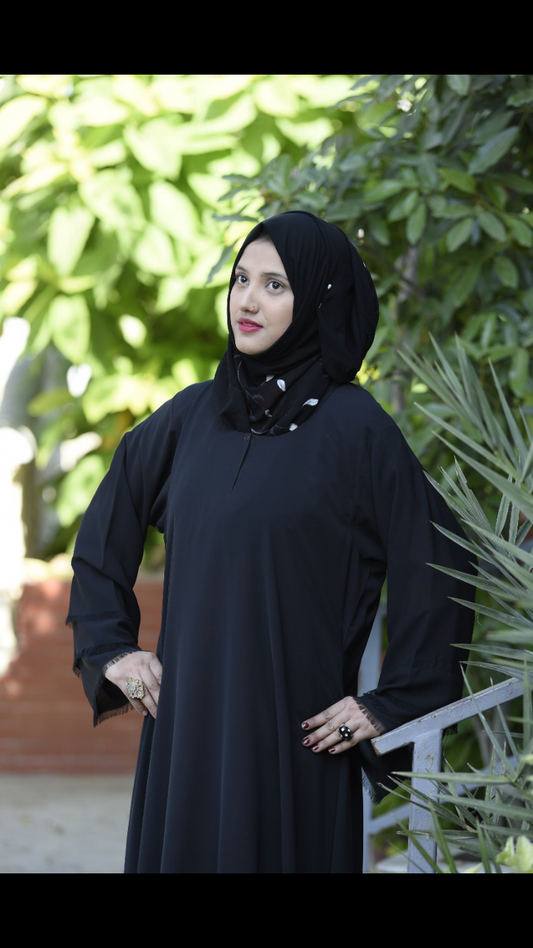 Black Abaya with shredded sleeves