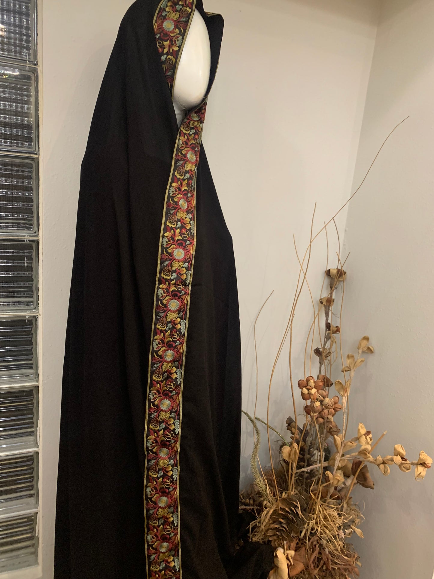 Black Embroidered Chaddar