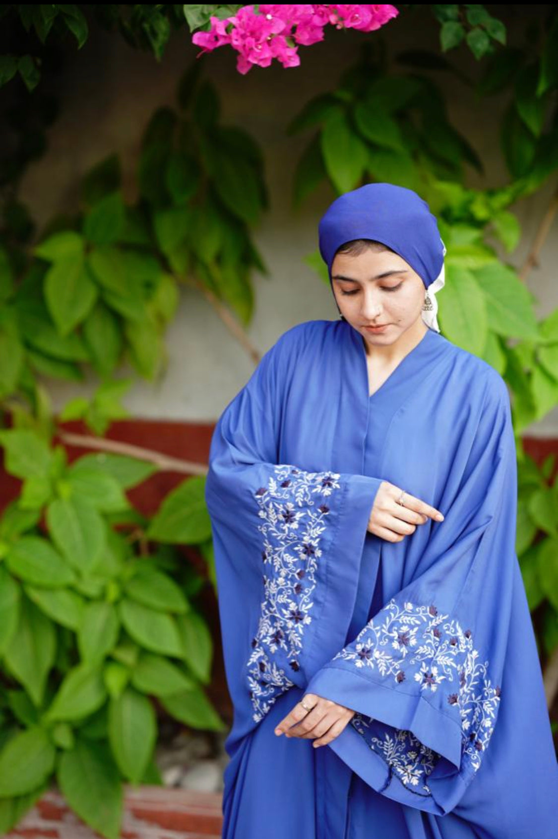Blue Embroidered Abaya