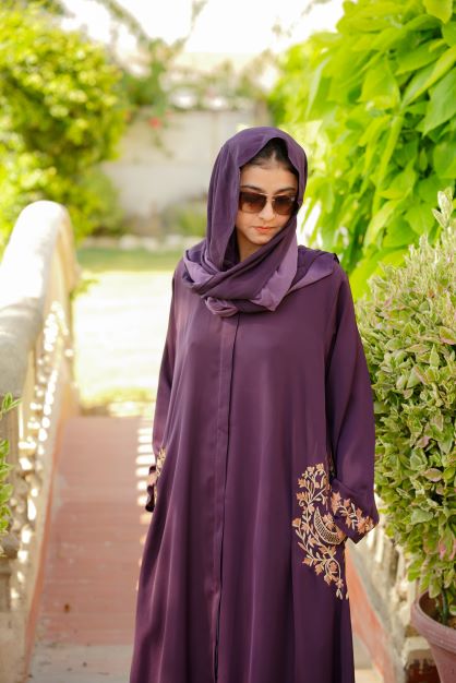 Purple Abaya With Pockets