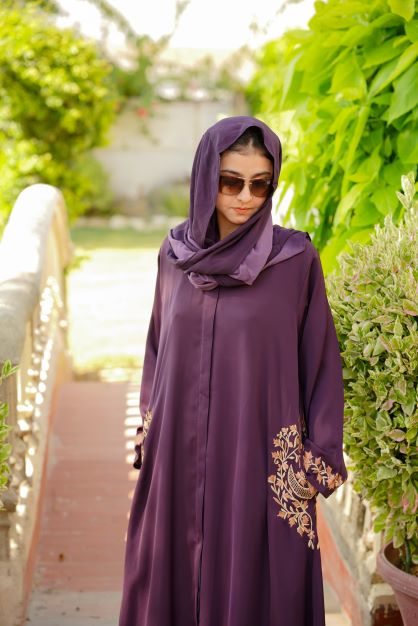 Purple Abaya with pockets